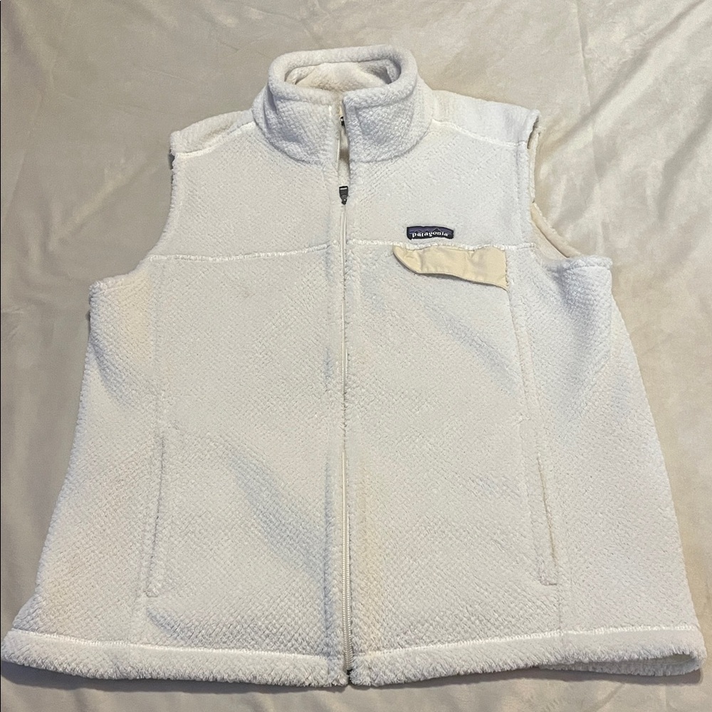 Patagonia White Fleece Vest